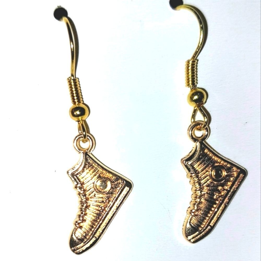 Retro hand crafted sneaker earrings